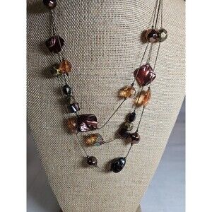 Ruby red brown colored necklace